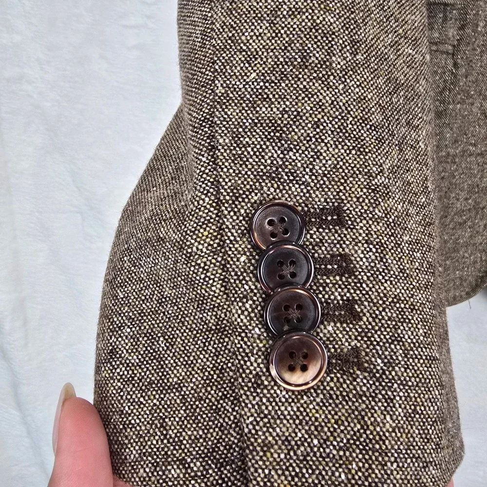 J.Lindeberg Patrick Soft Donegal Wool Blazer Brown Tweed Slim Fit E 44L Angelico